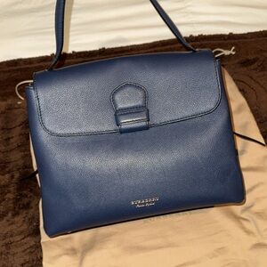 Burberry Derby Leather House Check Medium Camberley Ink Blue